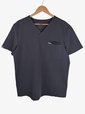 FIGS Leon Three-Pocket Scrub Top - Charcoal Gray - Size Large